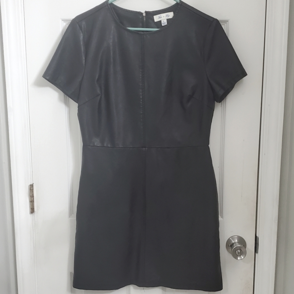 Black Faux Leather Dress